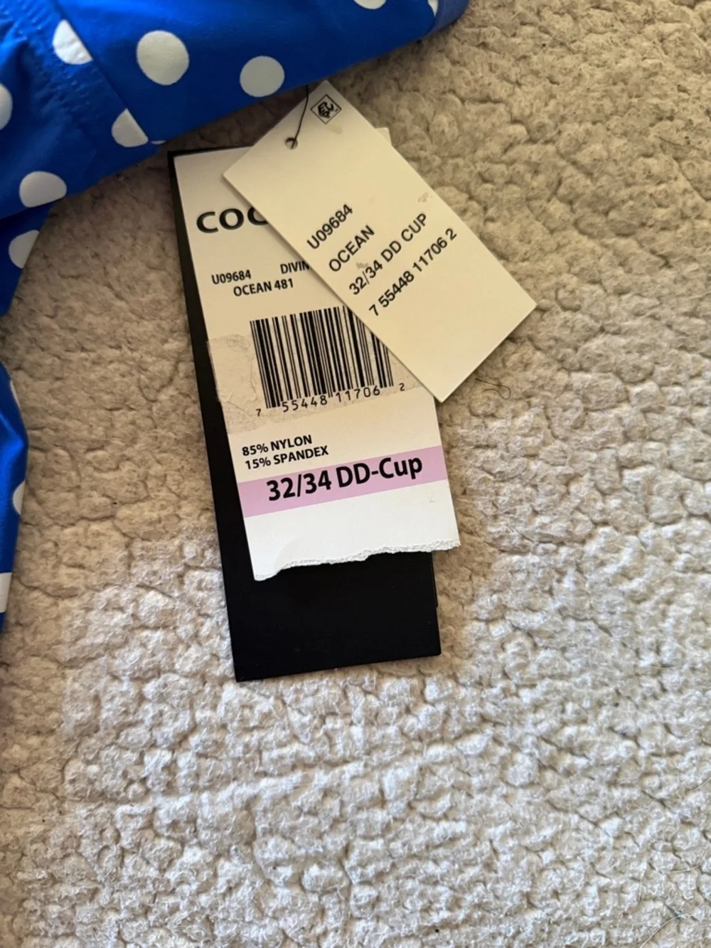 Coco Reef Blue Aqua Ombre Polka Dot Tankini Top New